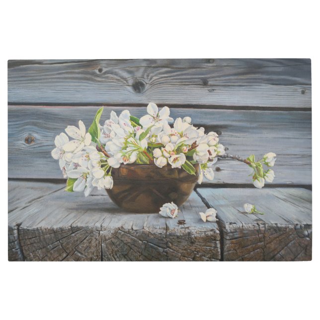 Impresión En Metal Apple Blossom Still Life – Original Fine Art Print (Anverso)