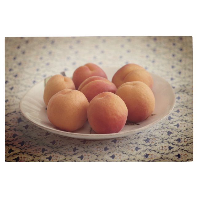 Impresión En Metal Apricots en un plato (Anverso)