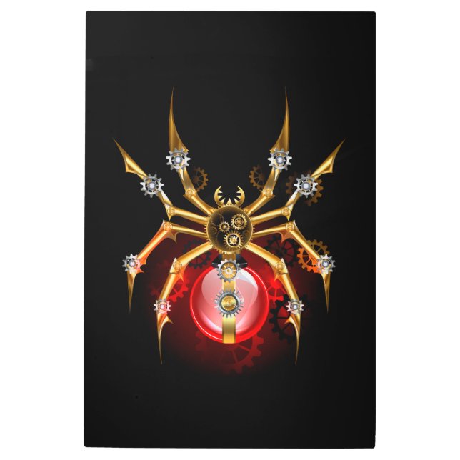 Impresión En Metal Araña de vapor sobre negro (Anverso)