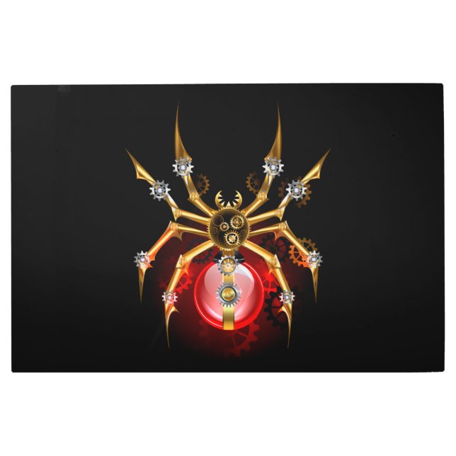 Impresión En Metal Araña de vapor sobre negro (Anverso)