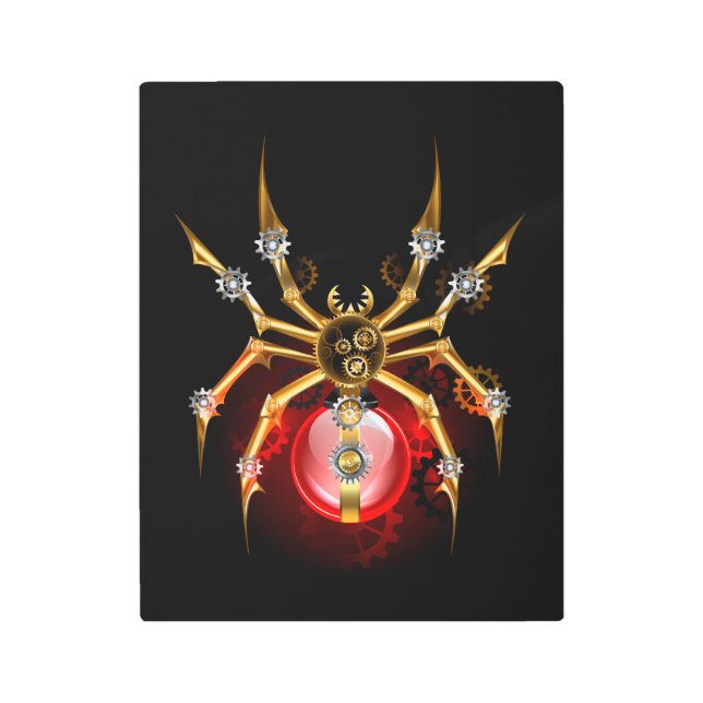 Impresión En Metal Araña de vapor sobre negro (Anverso)