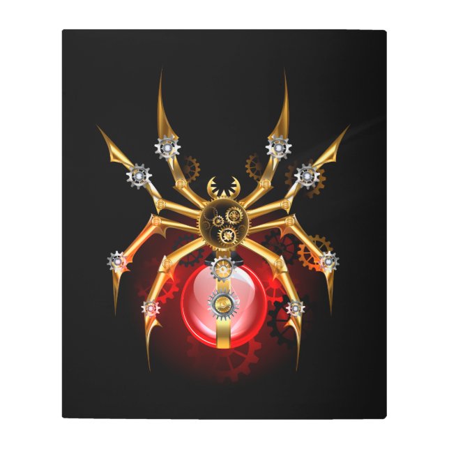 Impresión En Metal Araña de vapor sobre negro (Anverso)