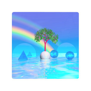 Impresión En Metal Árbol arcoiris