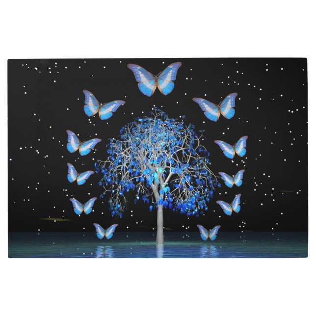 Impresión En Metal Árbol de cristal de mariposa (Anverso)