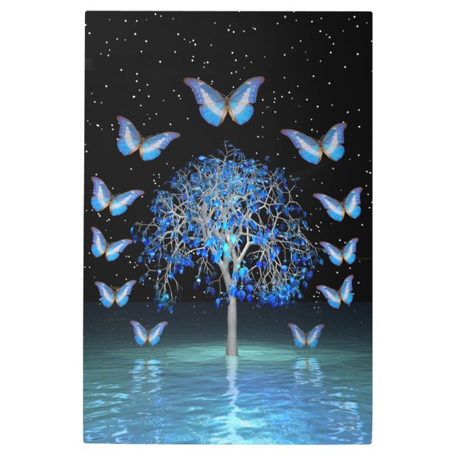 Impresión En Metal Árbol de cristal de mariposa (Anverso)