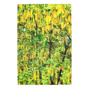 Impresión En Metal Árbol de ducha dorado con flores de color amarillo