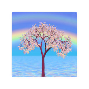 Impresión En Metal Árbol de flores