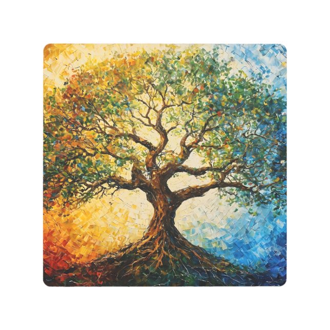 Impresión En Metal Árbol del conocimiento - Pintura de petróleo (Anverso)
