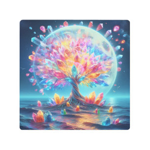 Impresión En Metal Árbol lunar