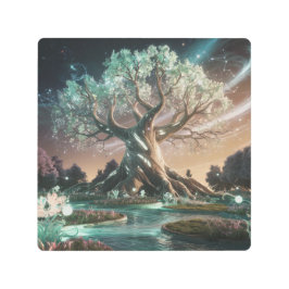 Impresión En Metal Árbol mágico de fantasía