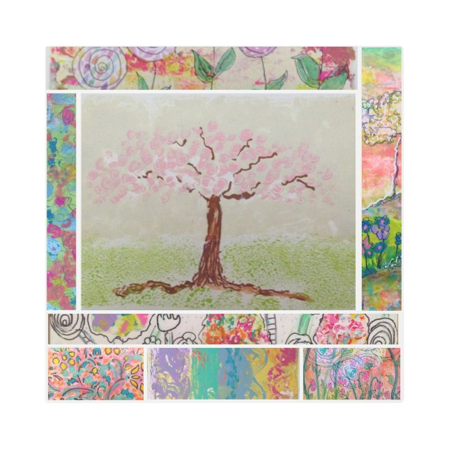 Impresión En Metal Árbol rosa en flor (Anverso)