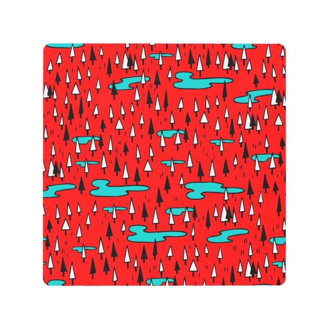 Impresión En Metal Árboles de mano libre: patrón de Navidades escandi (Anverso)