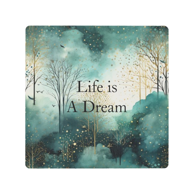 Impresión En Metal Árboles de oro verdes (Anverso)