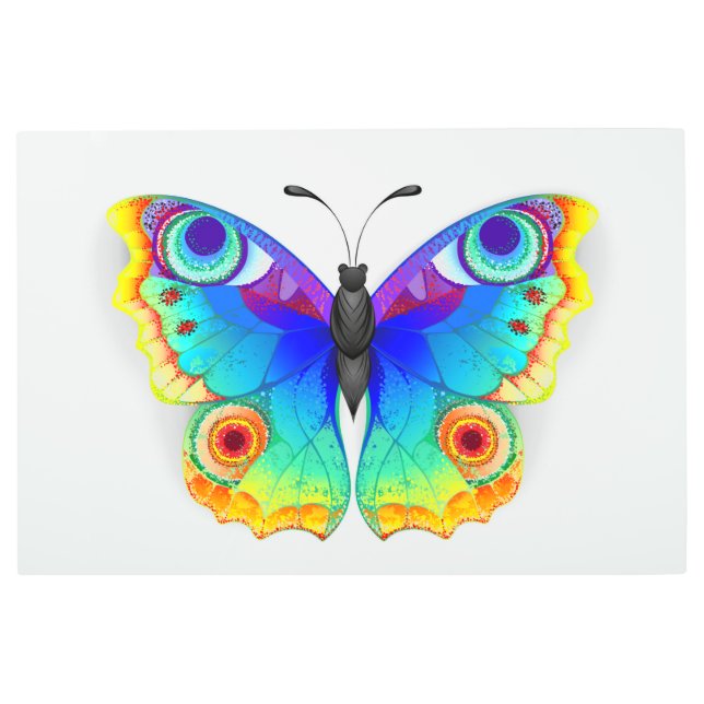 Impresión En Metal Arcoiris mariposa Peacock Eye (Anverso)