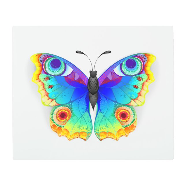Impresión En Metal Arcoiris mariposa Peacock Eye (Anverso)