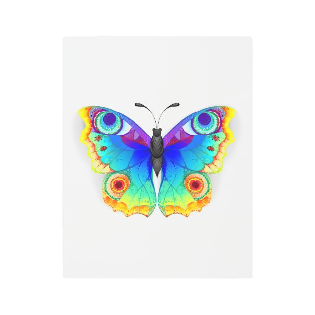 Impresión En Metal Arcoiris mariposa Peacock Eye (Anverso)
