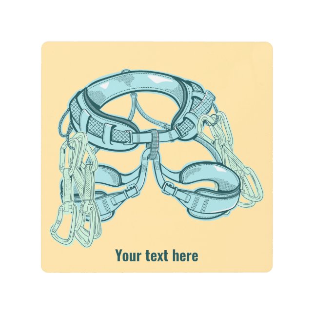 Impresión En Metal Arnés de escalada de roca con dibujos rápidos (Anverso)