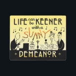 Impresión En Metal Art Deco 20 Retro Sunny Demanor Inspirador<br><div class="desc">Este diseño único de estilo antiguo se asemeja al Art Déco de los años 20 de la época de Gatsby. Los dos hombres y una mujer en el diseño aparecieron originalmente en un anuncio real de candelabros de los años 20 en un periódico. Aquí se han reconvertido en músicos y...</div>