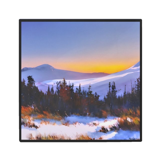 Impresión En Metal Artista de Anders* Amanecer en las montañas de Col (Anverso)