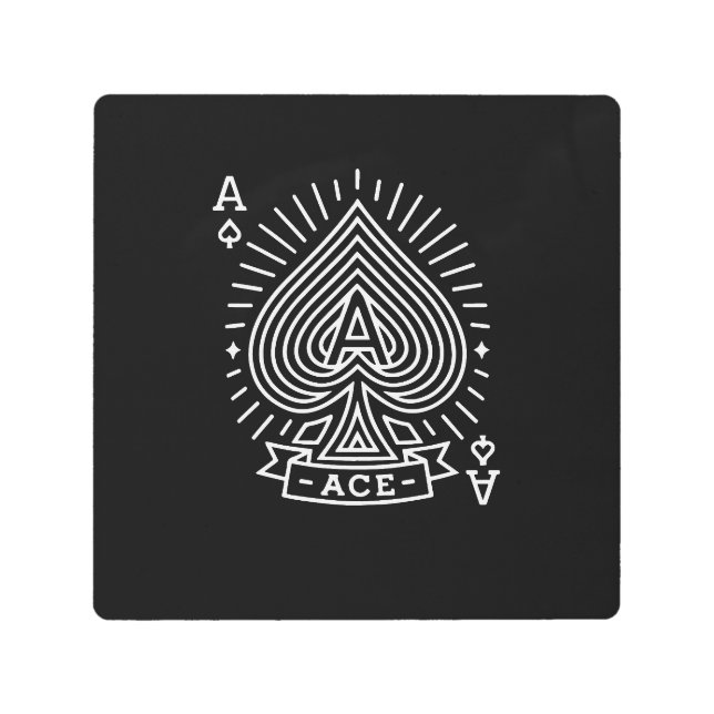 Impresión En Metal As of Spades — Emblema de monoline Sunburst (Anverso)