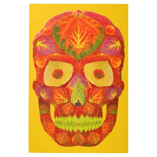 Impresión En Metal Aspen Leaf Skull 16 (Anverso)