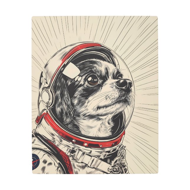 Impresión En Metal Astronauta de ciencia ficción Retro en misión galá (Anverso)