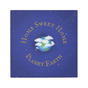 Impresión En Metal Astronomía caprichosa del "Hogar dulce Planeta Tie