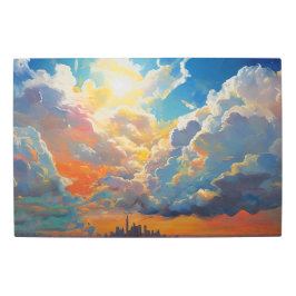 Impresión En Metal Atardecer radiante sobre el paisaje urbano - Pintu