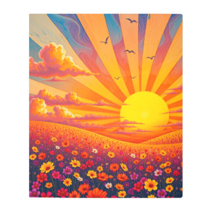 Impresión En Metal Atardecer radiante sobre un paisaje peculiar