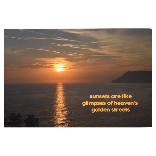 Impresión En Metal Atardeceres como atisbos de las calles doradas del (Anverso)