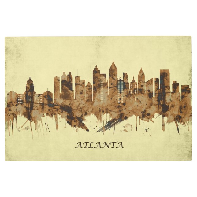 Impresión En Metal Atlanta Georgia Cityscape (Anverso)