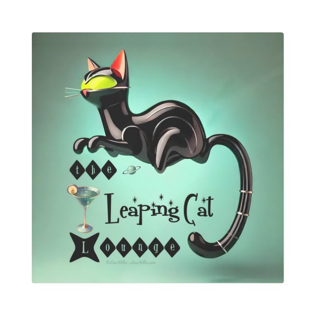 Impresión En Metal Atómico Futurista El Salto Del Gato (Anverso)