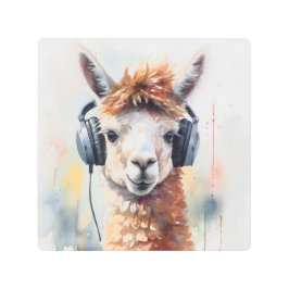 Impresión En Metal Auriculares blancos de alpaca con auriculares