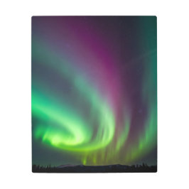 Impresión En Metal Aurora Borealis - Verde degradado/Púrpura