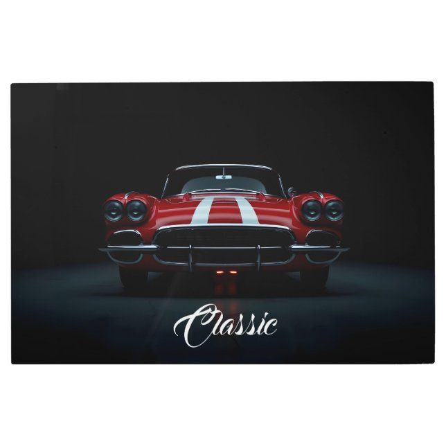 Impresión En Metal Auto deportivo clásico (Anverso)