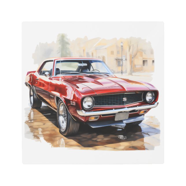 Impresión En Metal Auto muscular clásico (Anverso)