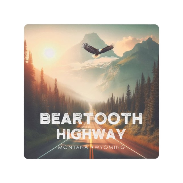 Impresión En Metal Autopista Beartooth Montana Wyoming Eagle (Anverso)