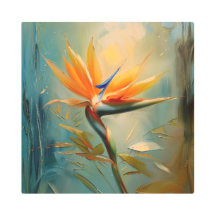 Impresión En Metal Ave de la planta tropical del paraíso