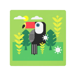 Impresión En Metal Ave Tropical Turca