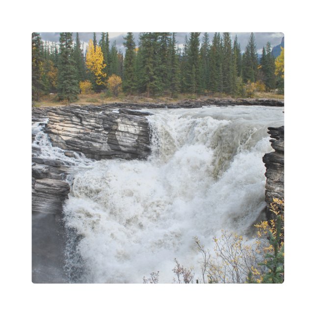Impresión En Metal Aventura de cascada canadiense, cataratas de Athab (Anverso)