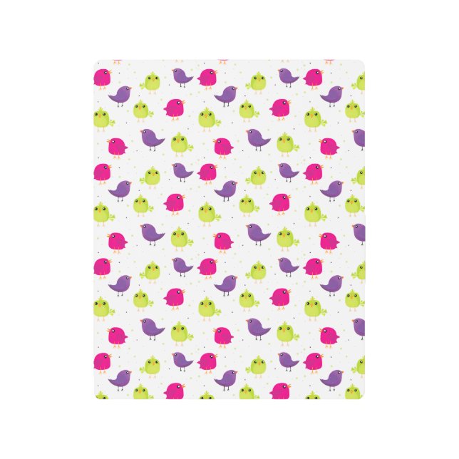 Impresión En Metal Aves alegres y coloridas (Anverso)