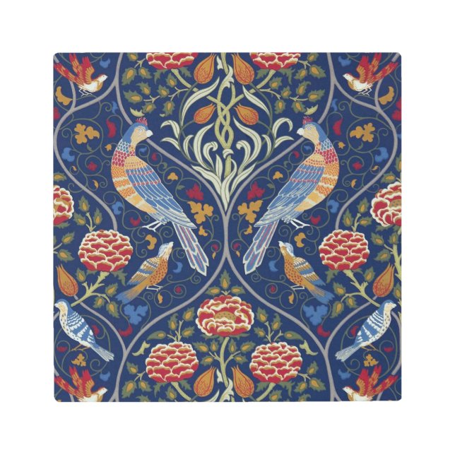 Impresión En Metal Aves y flores, William Morris (Anverso)