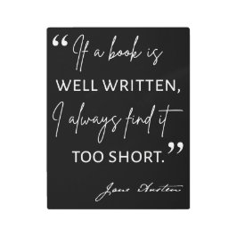 Impresión En Metal Avid Reader II - Cita de Jane Austen