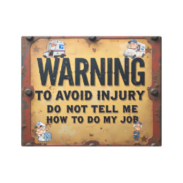 Impresión En Metal Aviso postal para evitar lesiones