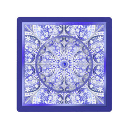 Impresión En Metal Azul de encaje cerámico de Grecia