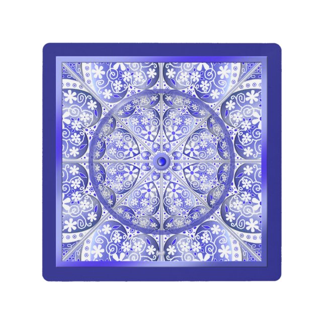 Impresión En Metal Azul de encaje cerámico de Grecia (Anverso)