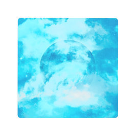 IMPRESIÓN EN METAL AZUL MOON ARTISTIC NOCHE SKY