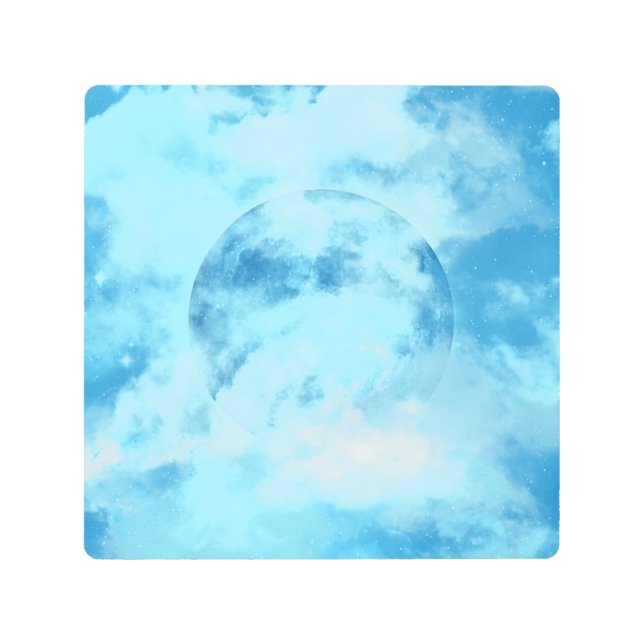 IMPRESIÓN EN METAL AZUL MOON ARTISTIC NOCHE SKY (Anverso)
