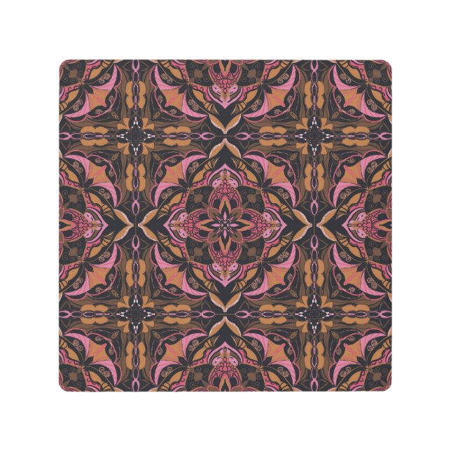 Impresión En Metal Azulejo de color negro mosaico español (Anverso)