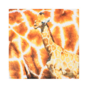Impresión En Metal Baby Giraffe